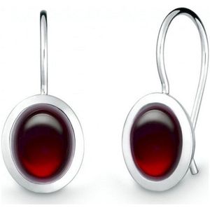 Quinn - Oorbellen - Zilver 925 - Edelsteen - Granaat