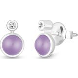 Quinn - Oorknoppen - Zilver 925 - Edelsteen - Amethist