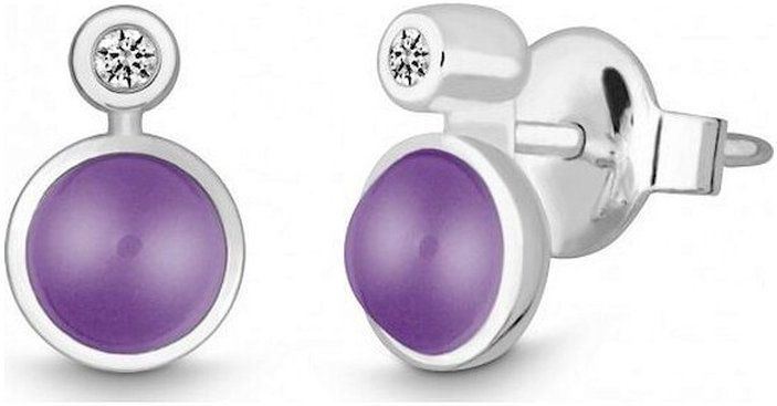 Quinn - Oorknoppen - Zilver 925 - Edelsteen - Amethist