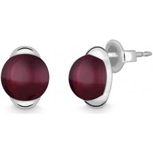 Quinn - Zilveren Oorstekers met Granaat - 036202963