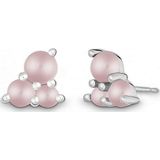 Quinn - Edelstein - Oorknopjes - Zilver - Rosa Quarz