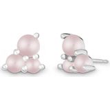 Quinn - Edelstein - Oorknopjes - Zilver - Rosa Quarz