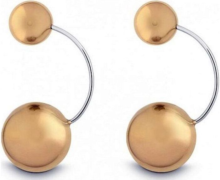 Quinn - Oorknopjes - Zilver - Geel Goud-geplateerd - Model 036667007