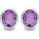 Quinn - zilveren oorstekers met amethist - 036811933