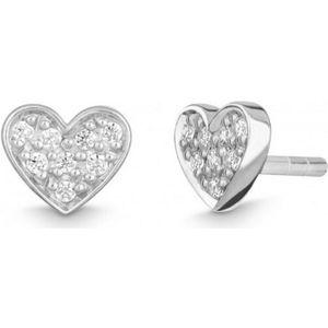 Quinn - Amabile - Oorknopjes - Goud - Hartvormig - 750 Witte Goud - 0.08 ct Diamant