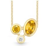 Quinn - Halskettingen - Goud - 585/- 14 Karaat - Citrien - 7x5mm