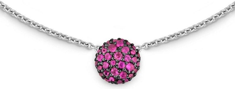 Quinn - Halsketting - Witgoud - 585/- 14 Karaat - Saffier