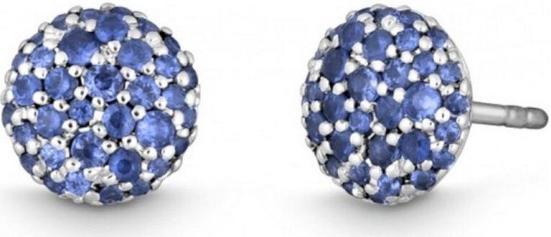 Quinn - Luminare - Oorknopjes - Wit Goud 585 - Saffier - Blauw