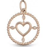 Quinn - Hanger - Roze Goud - 750 / - Gepolijst - 0.02 ct Diamant