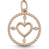 Quinn - Hanger - Roze Goud - 750 / - Gepolijst - 0.02 ct Diamant
