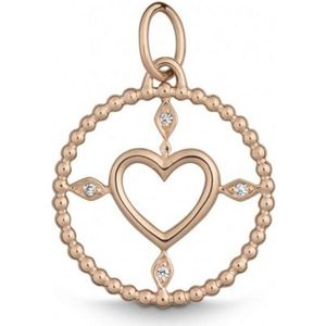 Quinn - Hanger - Roze Goud - 750 / - Gepolijst - 0.02 ct Diamant
