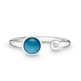 Quinn - Ringen - Witgoud - 585/- 14 Karaat - Blauwe Topaas - Ø 6mm