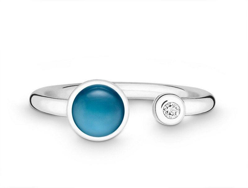 Quinn - Ringen - Witgoud - 585/- 14 Karaat - Blauwe Topaas - Ø 6mm
