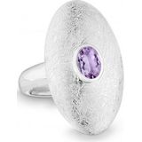 Quinn - Dames Ring - Zilver - 925 / - Edelsteen - Amethist - Facetgeslepen