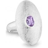 Quinn - Dames Ring - Zilver - 925 / - Edelsteen - Amethist - Facetgeslepen