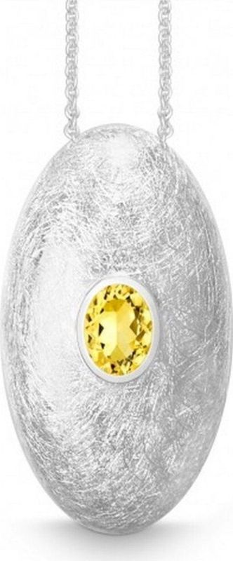 Quinn - Dames Halsketting - Zilver - 925/- Zilver - Edelsteen - Citrien