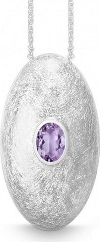 Quinn - Dames Halsketting - Zilver - 925 / - Zilver - Edelsteen - Amethist