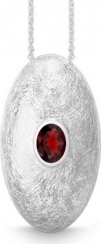 Quinn - Dames Halsketting - Zilver - 925 / - Zilver - Edelsteen Granaat - Facetgeslepen