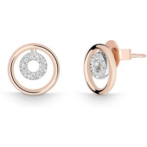 Quinn - Dames - Oorbellen - Witgoud - 14 karaat - 0.1 ct Diamant