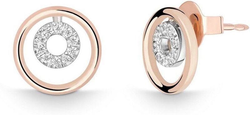 Quinn - Dames - Oorbellen - Witgoud - 14 karaat - 0.1 ct Diamant