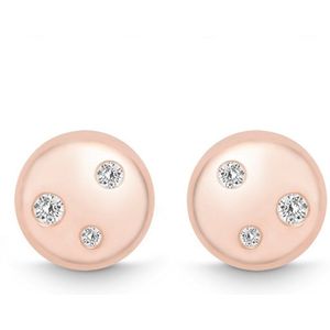 Quinn - Oorknoppen - Roze Goud - 585/- 14 Karaat