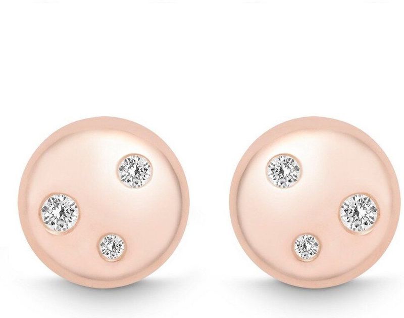Quinn - Oorknoppen - Roze Goud - 585/- 14 Karaat
