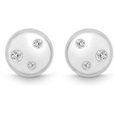 Quinn - Oorknoppen - Witgoud - 585/- 14 Karaat - Gepolijst