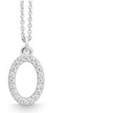 Quinn - Halsketting - Witgoud - 585/- 14 Karaat - Ovaal - Gepolijst