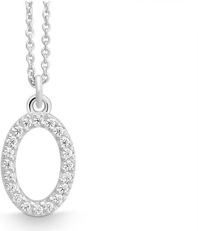 Quinn - Halsketting - Witgoud - 585/- 14 Karaat - Ovaal - Gepolijst