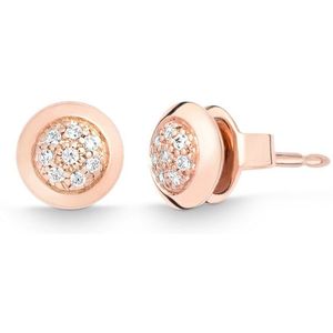 Quinn - Oorknoppen - Roze Goud - 585/- 14 Karaat - Bolvormig