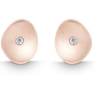 Quinn - Oorknoppen - Roze Goud - 585/- 14 Karaat - Matt