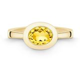 Quinn - Ringen - Goud - 585/- 14 Karaat - Citrien - Ovaal - 8x6mm