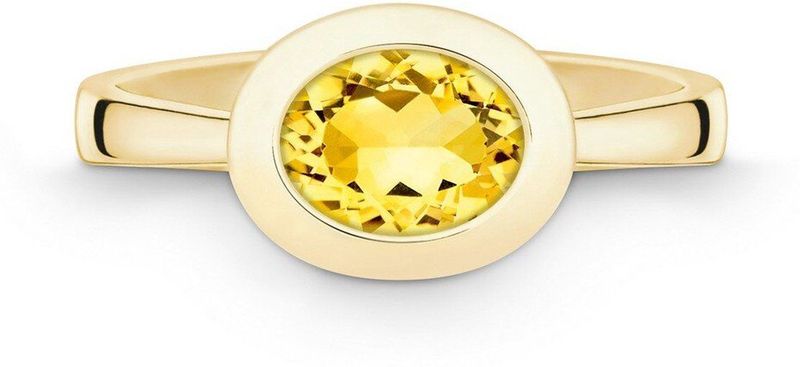 Quinn - Ringen - Goud - 585/- 14 Karaat - Citrien - Ovaal - 8x6mm