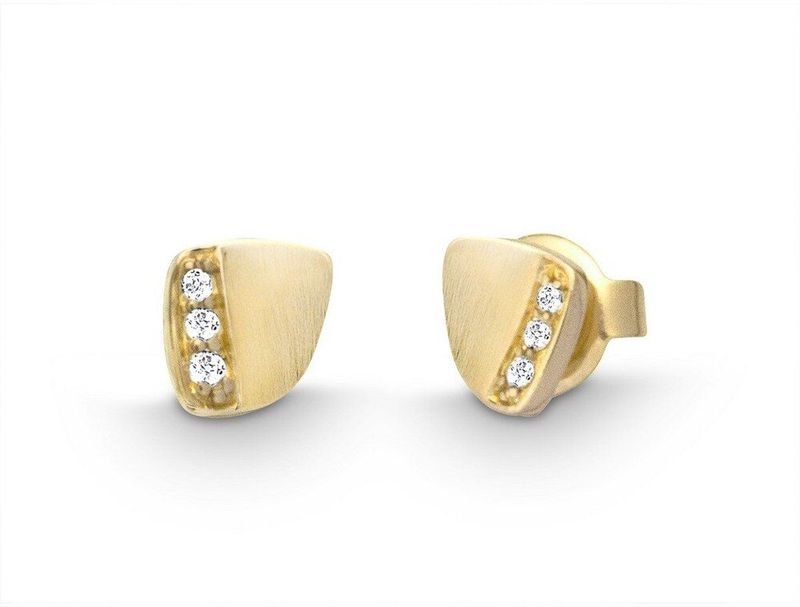 Quinn - Oorknoppen - Goud - 585/- 14 Karaat - Matt