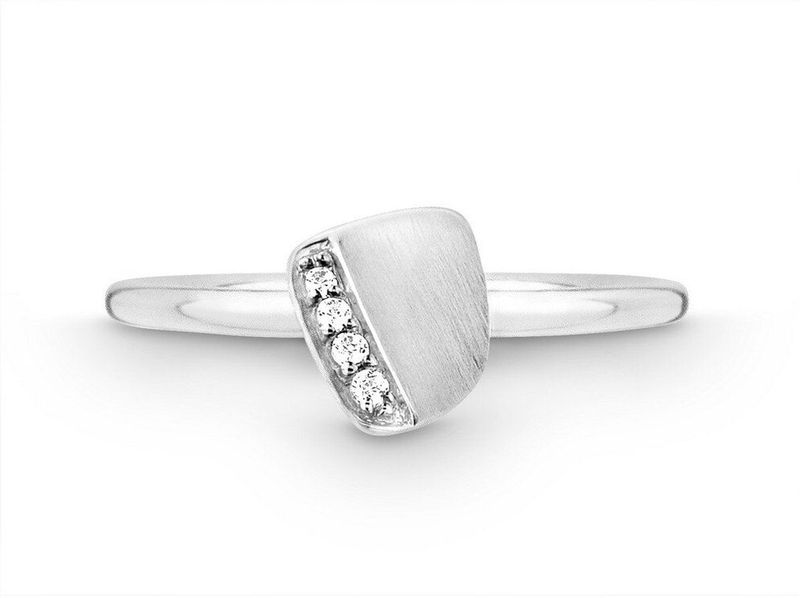 Quinn - Ringen - Witgoud - 585/- 14 Karaat - Mat/Gepolijst