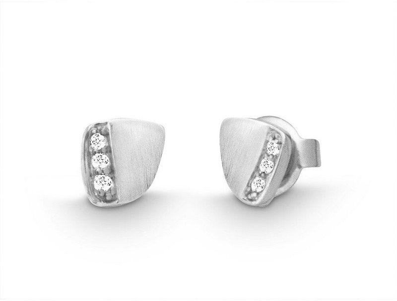 Quinn - Oorknoppen - Witgoud - 585/- 14 Karaat - Matt