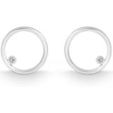 Quinn - Oorknoppen - Witgoud - 585/- 14 Karaat - Bolvormig Gepolijst