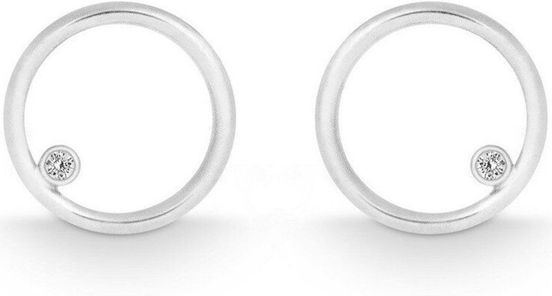 Quinn - Oorknoppen - Witgoud - 585/- 14 Karaat - Bolvormig Gepolijst