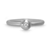 Quinn - Dames - 950/- - Ring - Zilver - Diamant 0.05 ct - Bolvormig