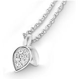 Quinn - Halsketting - Witgoud - 750/- 18 Karaat - Druppelvorm - Mat/Gepolijst