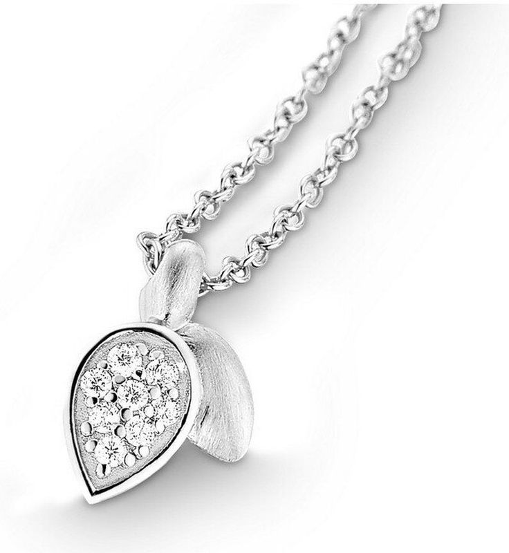 Quinn - Halsketting - Witgoud - 750/- 18 Karaat - Druppelvorm - Mat/Gepolijst