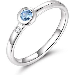 Quinn - Ringen - Witgoud - 585/- 14 Karaat - Saffier - Blauw