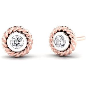 Quinn - Oorknoppen - Roze Goud - 585/- 14 Karaat