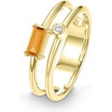 Quinn - Ringen - Goud - 585/- 14 Karaat - Citrien