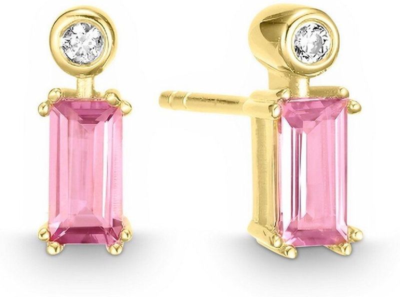 Quinn - Oorknopjes - Goud - 585/- 14 Karaat - Toermalijn