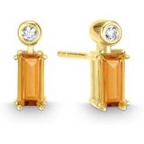 Quinn - Oorknoppen - Goud - 585/- 14 Karaat - Citrien