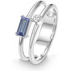 Quinn - Ringen - Witgoud - 585/- 14 Karaat - Tanzaniet