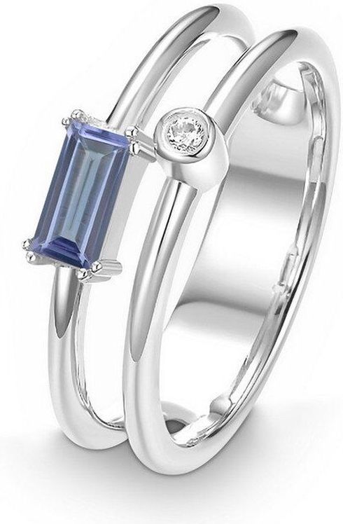 Quinn - Ringen - Witgoud - 585/- 14 Karaat - Tanzaniet