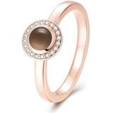 Quinn - Ringen - Roze Goud - 585/- 14 Karaat - Rookkwarts - Ø 5mm