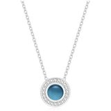 Quinn - Halsketting - Witgoud - 585/- 14 Karaat - Blauwe Topaas - Ø 5mm